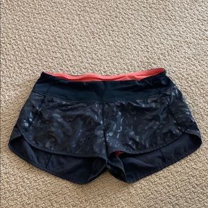 Lululemon black running shorts, size 6